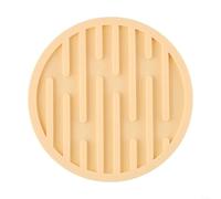Dessous de verre ronds en silicone de 10 cm pour boissons, résistants à la chaleur, design antidérapant, parfaits pour les tasses et tasses (jaune)