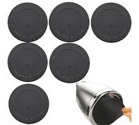 Dessous de Verre Silicone Noir, Dessous de Verre Ronds en Silicone antidérapants, Autocollants, Convient aux Tasses isothermes et aux Verres. (6, 45mm)