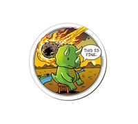 Dessous de verre « This Is Fine Dinosaur »