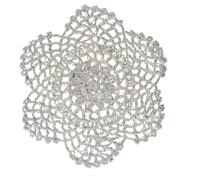 Dessous de Verre Tissés Set de Table Rond Vintage en Coton crocheté avec Fleurs, 15 cm, napperon de Mariage, napperon de cheminée, Tapis indépendant(Style1)