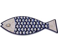 Dessous de verre Versa Bleu Gris Liège en céramique Poisson 14 x 0,7 x 20 cm