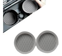 Dessous De Verre Voiture pour Kia Picanto (SA TA JA 2004-2025 2026),Antidérapant Silicone Accessoires Intérieur Automobile,Tapis De Coupe Imperméable Résistant À La Chaleur,2 Pièces,Grey