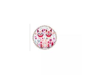 Dessous plat D20 Gypsycat n°2 - 2 chats roses