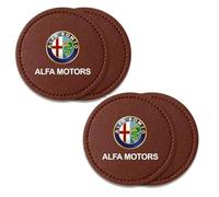 Dessous Verre Voiture pour Alfa Romeo Giulia (952) 2022-, Voiture Coaster Cup Holder Tapis Gobelets Voiture Gobelet Dessous,Brown- 4 Pieces