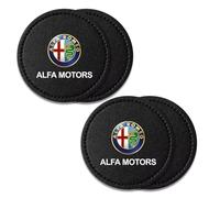 Dessous Verre Voiture pour Alfa Romeo Mito 147 156 159 166, Voiture Coaster Cup Holder Tapis Gobelets Voiture Gobelet Dessous,Black- 4 Pieces