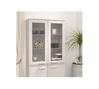 Dessus de Buffet Dessus pour Armoire Latéral Dessus pour Meuble Meuble de Rangement Salon Blanc 85x35x100 cm Bois Massif de Pin