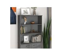 Dessus de Buffet Dessus pour Armoire Latéral Dessus pour Meuble Meuble de Rangement Gris Foncé 85x35x100 cm Bois Massif de Pin 340510