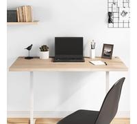 Dessus de Bureau en pin Massif 110x55x2,5 cm, Plan de Travail Non traité avec Bords arrondis et 2 Trous de câble pour Bureau à Domicile, étude ou Peinture