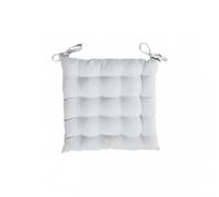 Soleil d'ocre, Alix Dessus de Chaise Capitonné, Polyester, Blanc, 40x5x40 cm