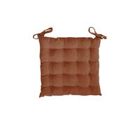 Soleil d'ocre, Velvet Dessus de Chaise capitonné Velours, Terracota, 40x40x5 cm