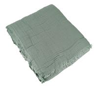 Dessus de lit 180x250 cm BREHAT 100% gaze de coton vert lichen