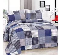 Dessus De Lit 2 Personnes Boutis Couvre Lit Matelassé De Luxe Coton Patchwork Couverture 3pcs Parures De Lit 2 Taies D'oreiller,D-230X250CM