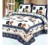 Dessus De Lit 2 Personnes Boutis Couvre Lit Matelassé De Luxe Coton Patchwork Couverture 3pcs Parures De Lit 2 Taies D'oreiller,P-230X250CM