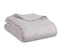 Dessus de lit 2 taies ""Arabesque"" gris taupe 260x240cm - Atmosphera createur d'interieur