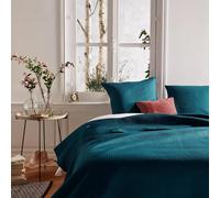 Dessus de Lit & 2 Taies "Dolce" 240x260cm Bleu Canard