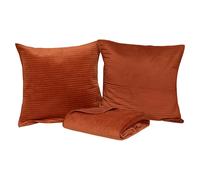 Dessus de Lit & 2 Taies "Lilou" 240x260cm Terracotta