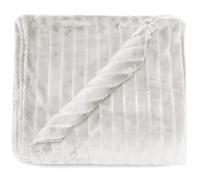 Dessus de lit 220x230 cm HERMINE fausse fourrure blanc Neige