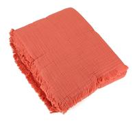 Dessus de lit 230x250 cm BREHAT 100% gaze de coton orange corail