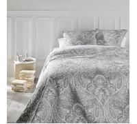 Dessus de lit 260 x 240 cm + 2 Taies 60 x 60 cm ""Marie"" Atmosphera - Gris