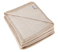 Dessus de lit 270x250 cm coton et lin mélangés CABOURG écru naturel