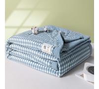 AHYBE Couvre‑lit matelassé Édredon été/printemps Coton 200×230/180×200 cm Bleu patchwork floral