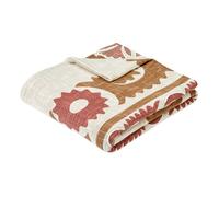 Dessus de lit coton motif ethnique Terracotta 240x260 cm