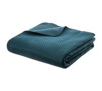 Dessus De Lit Deluxe Bleu Canard 240 x 260 Atmosphera