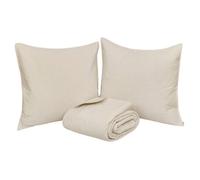 Atmosphera - Dessus de lit Lilou matelassé 260x240 cm ivoire avec 2 taies assorties