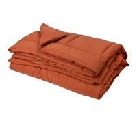 Dessus de lit polyester microfibre 160x240 cm LAZY rose gingembre