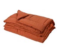 Dessus de lit polyester microfibre 220x240 cm LAZY rose gingembre