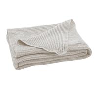 Dessus de lit réversible 230x250 cm JAIPUR en 100% coton beige craie