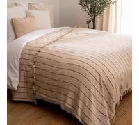 Dessus de lit slub rayures 240x260 coton