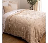 Dessus de lit slub tufté 240x260 coton