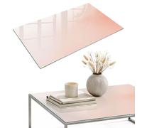 Dessus de Meuble 120x80 cm | Rectangulaire | Décoré | Bords Polis | Harmonie subtile | Patins Antidérapants Inclus | Verre Trempé | Multi-usages | Décoration pour Cuisine et Salon