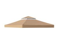 Dessus de remplacement d'auvent, couvertures de tonnelle pop-up à deux niveaux de remplacement avec Velcros, protection UV imperméable, abri extérieur pour grill, patio, événement, Kaki 300*300*260cm