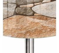 Dessus de Table ø 100 cm | Imprimé Décoratif | Résistant aux Rayures | Mosaïque de pierre | Bords Polis | Verre Trempé | pour Table à Manger, Table Basse et Bureau | Plusieurs Tailles