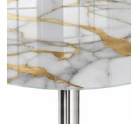 Dessus de Table ø 70 cm | Imprimé Décoratif | Résistant aux Rayures | marbre de luxe | pour Table à Manger, Table Basse et Bureau | Plusieurs Tailles | Verre Trempé | Bords Polis