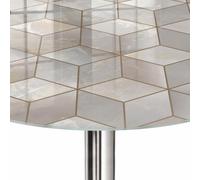Dessus de Table ø 90 cm | Imprimé Décoratif | Résistant aux Rayures | Motifs pastel | Plusieurs Tailles | pour Table à Manger, Table Basse et Bureau | Bords Polis | Verre Trempé