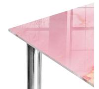 Dessus de Table 125x50 cm | Imprimé Décoratif | Résistant aux Rayures | abstraction rose | Bords Polis | pour Table à Manger, Table Basse et Bureau | Verre Trempé | Plusieurs Tailles