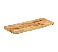 Dessus de table 70x40x2,5cm en bois massif mangue pour bord | Bois tropical solide, beau grain de bois, utilisation universelle, facile à nettoyer, rustique