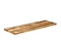 Dessus de table - ASHATA - 140x40 cm - Bois de manguier brut - Épaisseur 2,5 cm - Bords vivants