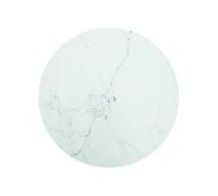 Vidaxl Dessus De Table Blanc ?70x0,8cm Verre Trempé Avec Design Marbre Blanc