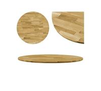 vidaXL Dessus de table Bois de chêne massif Rond 23 mm 700 mm Bois naturel G