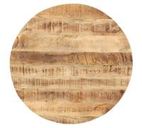 vidaXL Dessus de table rond en bois de manguier solide 25-27 mm 80 cm Brun