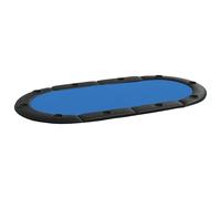 vidaXL Dessus de Table de Poker Pliable 10 Joueurs Bleu 208x106x3 cm, Dessus de Table de Poker Pliant, Dessus de Table en Feutre de Poker, Dessus de Table de Poker Portable
