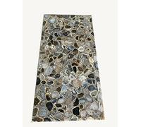 Dessus de table en agate de luxe pour décoration latérale d'angle | Table basse en agate claire de 53,3 x 53,3 cm | Dalle de comptoir de luxe de Modern Art and Crafts