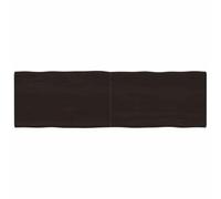 Dessus de table en bois de chêne massif, 200 x 60 x (2-4) cm, marron foncé traité avec bord en direct, comptoir de bureau durable pour la salle à manger, le bureau