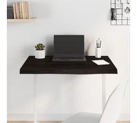 Dessus de table en bois de chêne massif marron foncé, 100 x 40 x 2 cm, bureau à bord naturel traité, comptoir de rechange pour bureau à domicile