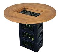 Dessus de table en bois de teck pour gratins à bière, diamètre 70 cm, design peu encombrant, finition sablée fine, bureau en noyer résistant aux intempéries pour une utilisation en extérieur