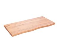 vidaXL Dessus de table en chêne massif traité Marron clair